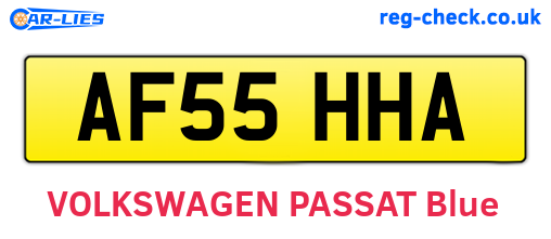AF55HHA are the vehicle registration plates.