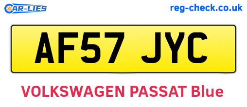 AF57JYC are the vehicle registration plates.