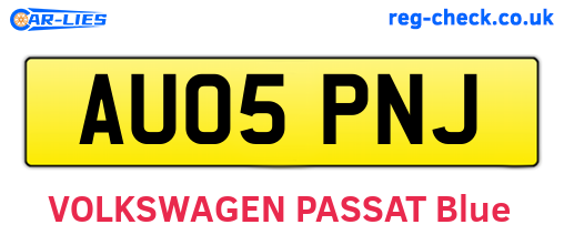 AU05PNJ are the vehicle registration plates.