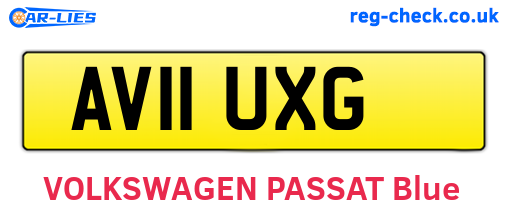 AV11UXG are the vehicle registration plates.