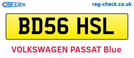 BD56HSL are the vehicle registration plates.