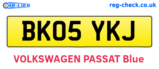 BK05YKJ are the vehicle registration plates.
