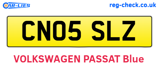 CN05SLZ are the vehicle registration plates.