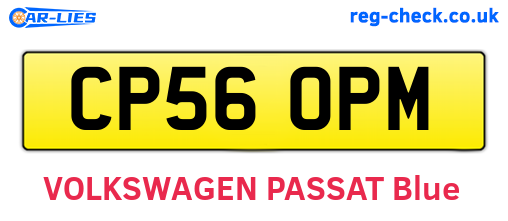 CP56OPM are the vehicle registration plates.