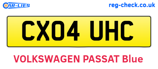 CX04UHC are the vehicle registration plates.