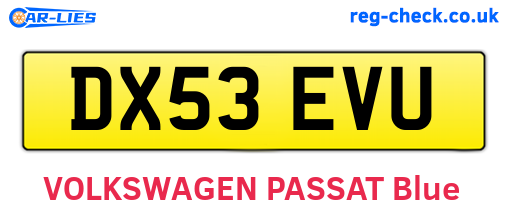 DX53EVU are the vehicle registration plates.