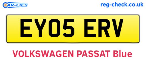 EY05ERV are the vehicle registration plates.