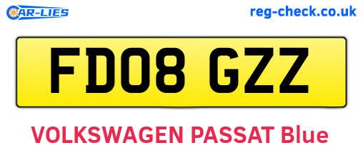 FD08GZZ are the vehicle registration plates.