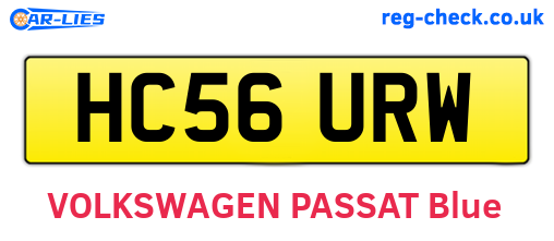 HC56URW are the vehicle registration plates.