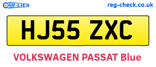 HJ55ZXC are the vehicle registration plates.