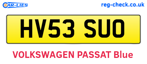 HV53SUO are the vehicle registration plates.
