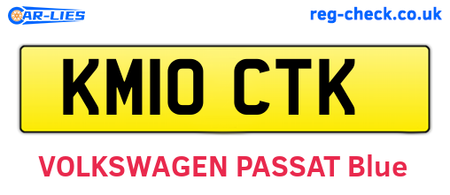 KM10CTK are the vehicle registration plates.