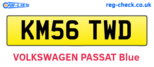 KM56TWD are the vehicle registration plates.