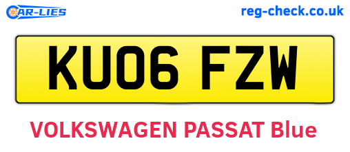 KU06FZW are the vehicle registration plates.
