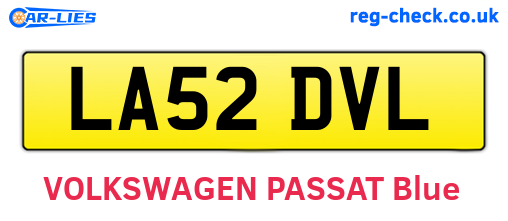 LA52DVL are the vehicle registration plates.