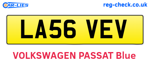 LA56VEV are the vehicle registration plates.
