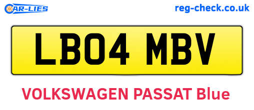 LB04MBV are the vehicle registration plates.