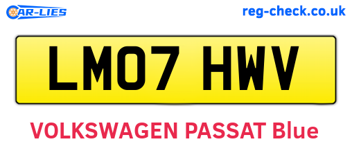 LM07HWV are the vehicle registration plates.