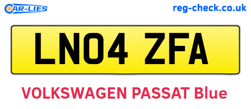LN04ZFA are the vehicle registration plates.