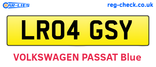 LR04GSY are the vehicle registration plates.