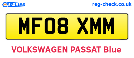 MF08XMM are the vehicle registration plates.