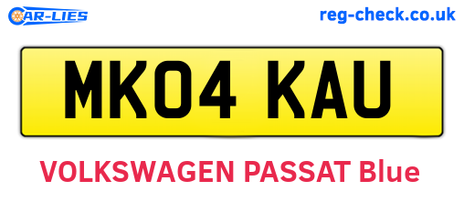 MK04KAU are the vehicle registration plates.
