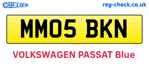 MM05BKN are the vehicle registration plates.