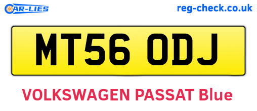 MT56ODJ are the vehicle registration plates.