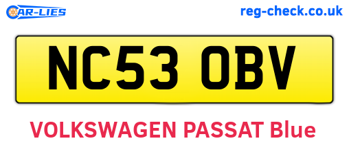 NC53OBV are the vehicle registration plates.