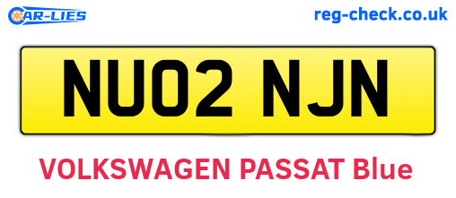 NU02NJN are the vehicle registration plates.