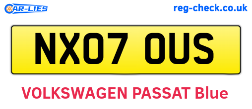 NX07OUS are the vehicle registration plates.