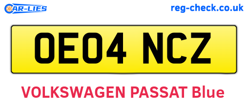 OE04NCZ are the vehicle registration plates.