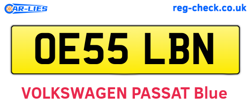 OE55LBN are the vehicle registration plates.