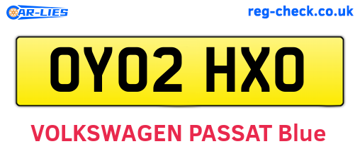 OY02HXO are the vehicle registration plates.