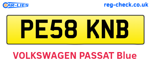 PE58KNB are the vehicle registration plates.
