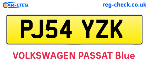 PJ54YZK are the vehicle registration plates.