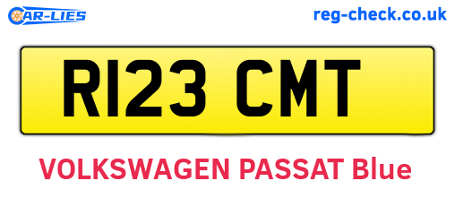 R123CMT are the vehicle registration plates.
