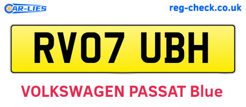 RV07UBH are the vehicle registration plates.