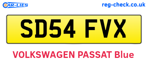 SD54FVX are the vehicle registration plates.