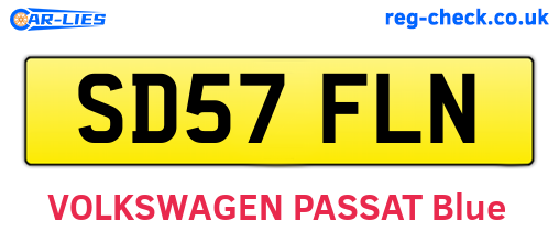 SD57FLN are the vehicle registration plates.