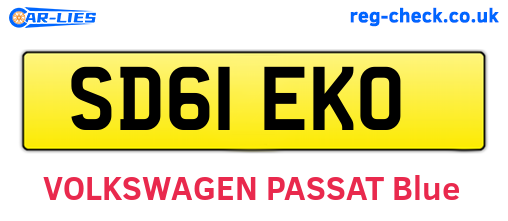 SD61EKO are the vehicle registration plates.