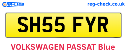 SH55FYR are the vehicle registration plates.