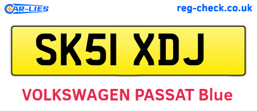 SK51XDJ are the vehicle registration plates.