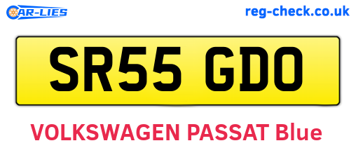 SR55GDO are the vehicle registration plates.