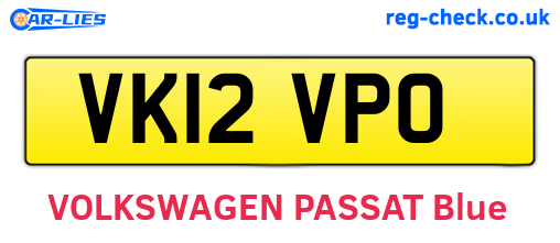 VK12VPO are the vehicle registration plates.