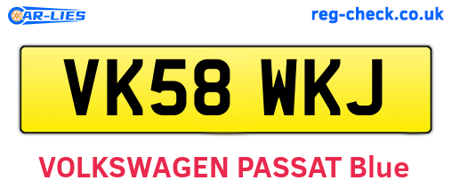 VK58WKJ are the vehicle registration plates.