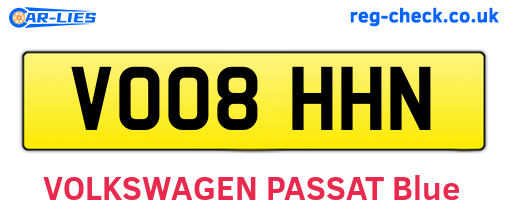 VO08HHN are the vehicle registration plates.