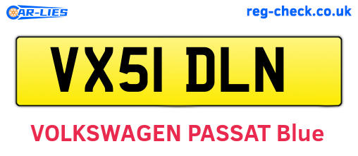 VX51DLN are the vehicle registration plates.