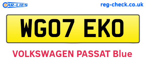 WG07EKO are the vehicle registration plates.