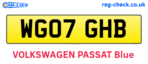 WG07GHB are the vehicle registration plates.
